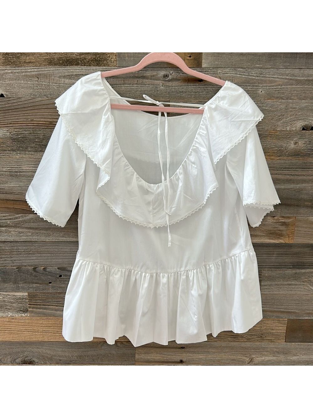 Harshman Amoret Peplum Blouse in White Size XS 100% Cotton NWT - Picture 4 of 11